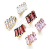 Argolla Huggie 02.210.0594.1.15 Oro Laminado, Diseño de Baguette, con Granate Zirconia Cubica, Pulido, Tono Dorado