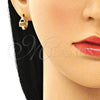 Argolla Huggie 02.210.0595.1.12 Oro Laminado, Diseño de Candado, con Granate Micro Pave, Pulido, Tono Dorado