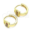 Argolla Huggie 02.210.0595.1.12 Oro Laminado, Diseño de Candado, con Granate Micro Pave, Pulido, Tono Dorado