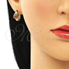 Argolla Huggie 02.210.0597.12 Oro Laminado, con Granate Zirconia Cubica, Pulido, Tono Dorado