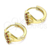 Argolla Huggie 02.210.0597.12 Oro Laminado, con Granate Zirconia Cubica, Pulido, Tono Dorado