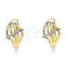 Argolla Huggie 02.210.0597.1.12 Oro Laminado, con Rosado Zirconia Cubica, Pulido, Tono Dorado