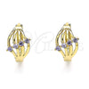 Argolla Huggie 02.210.0597.2.12 Oro Laminado, con Amatista Zirconia Cubica, Pulido, Tono Dorado
