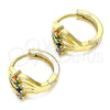 Argolla Huggie 02.210.0597.3.12 Oro Laminado, con Multicolor Zirconia Cubica, Pulido, Tono Dorado