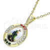 Dije Religioso 05.253.0150 Oro Laminado, Diseño de San Judas, con Multicolor Cristal, Pulido, Tono Dorado