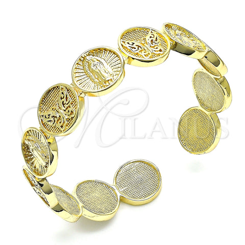 Aro Individual 07.253.0016 Oro Laminado, Diseño de Mariposa y Guadalupe, Pulido, Tono Dorado (14 MM Thickness, One size fits all)