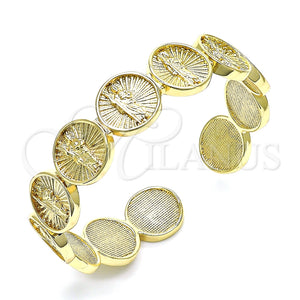 Aro Individual 07.253.0019 Oro Laminado, Diseño de San Judas, Pulido, Tono Dorado (14 MM Thickness, One size fits all)