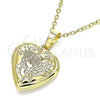 Dije Relicario 05.117.0002 Oro Laminado, Diseño de Corazón y Flor, Pulido, Tono Dorado