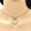 Dije Relicario 05.117.0003 Oro Laminado, Diseño de Corazón y Arco, Pulido, Tono Dorado