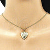 Dije Relicario 05.117.0004 Oro Laminado, Diseño de Corazón, Pulido, Tono Dorado