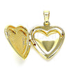 Dije Relicario 05.117.0004 Oro Laminado, Diseño de Corazón, Pulido, Tono Dorado