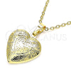 Dije Relicario 05.117.0004 Oro Laminado, Diseño de Corazón, Pulido, Tono Dorado