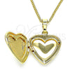 Collares con Dije 04.117.0016.20 Oro Laminado, Diseño de Corazón, Pulido, Tono Dorado (02 MM Thickness, 20 Inches Length)