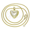 Collares con Dije 04.117.0016.20 Oro Laminado, Diseño de Corazón, Pulido, Tono Dorado (02 MM Thickness, 20 Inches Length)