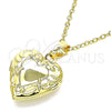 Dije Relicario 05.117.0005 Oro Laminado, Diseño de Corazón y Flor, Pulido, Tono Dorado