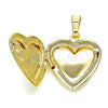 Dije Relicario 05.117.0008 Oro Laminado, Diseño de Corazón y Flor, Pulido, Tono Dorado