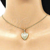 Dije Relicario 05.117.0010 Oro Laminado, Diseño de Corazón y Flor, Pulido, Tono Dorado