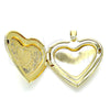 Dije Relicario 05.117.0015 Oro Laminado, Diseño de Corazón, Pulido, Tono Dorado