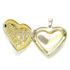 Dije Relicario 05.117.0016 Oro Laminado, Diseño de Corazón y Flor, Pulido, Tono Dorado