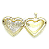 Dije Relicario 05.117.0017 Oro Laminado, Diseño de Corazón y Flor, Pulido, Tono Dorado