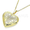 Dije Relicario 05.117.0017 Oro Laminado, Diseño de Corazón y Flor, Pulido, Tono Dorado