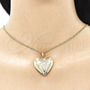 Dije Relicario 05.117.0020 Oro Laminado, Diseño de Corazón, Pulido, Tono Dorado
