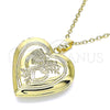 Dije Relicario 05.117.0020 Oro Laminado, Diseño de Corazón, Pulido, Tono Dorado