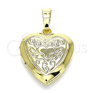 Dije Relicario 05.117.0021 Oro Laminado, Diseño de Corazón, Pulido, Tono Dorado