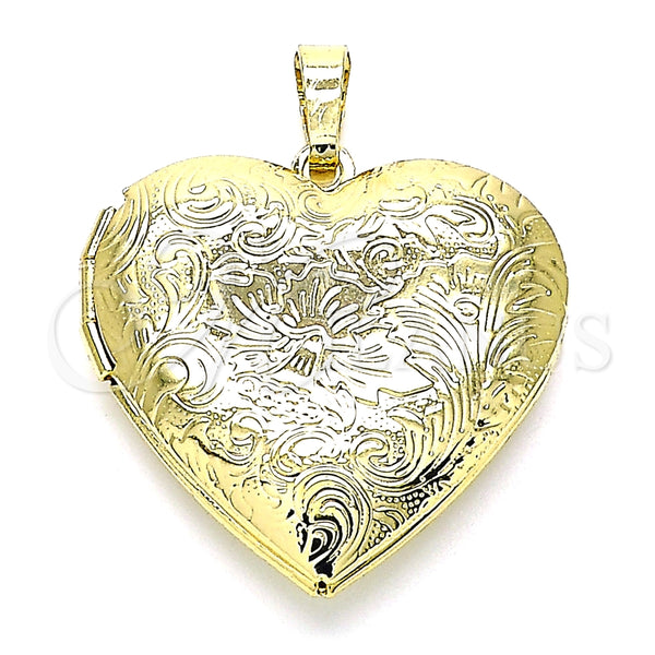Dije Relicario 05.117.0024 Oro Laminado, Diseño de Corazón, Pulido, Tono Dorado