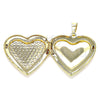 Dije Relicario 05.117.0025 Oro Laminado, Diseño de Corazón, Pulido, Tono Dorado