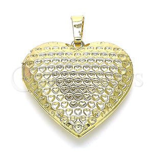 Dije Relicario 05.117.0025 Oro Laminado, Diseño de Corazón, Pulido, Tono Dorado