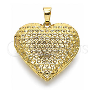 Dije Relicario 05.117.0025 Oro Laminado, Diseño de Corazón, Pulido, Tono Dorado