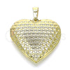 Dije Relicario 05.117.0025 Oro Laminado, Diseño de Corazón, Pulido, Tono Dorado