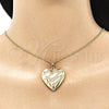 Collares con Dije 04.117.0033.20 Oro Laminado, Diseño de Corazón, Pulido, Tono Dorado (02 MM Thickness, 20 Inches Length)