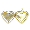 Dije Relicario 05.117.0029 Oro Laminado, Diseño de Corazón, Pulido, Tono Dorado