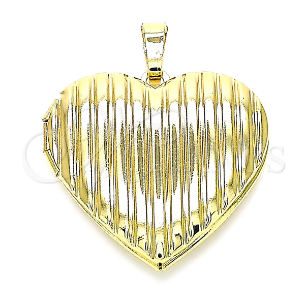 Dije Relicario 05.117.0029 Oro Laminado, Diseño de Corazón, Pulido, Tono Dorado
