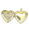 Dije Relicario 05.117.0030 Oro Laminado, Diseño de Corazón, Pulido, Tono Dorado