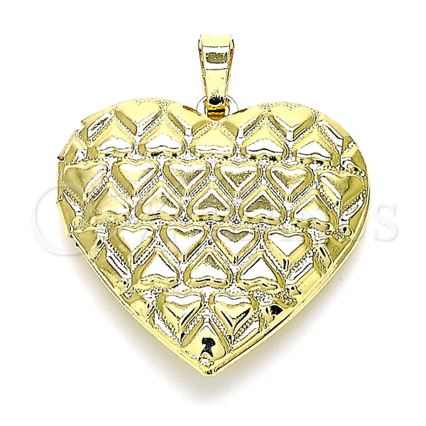 Dije Relicario 05.117.0030 Oro Laminado, Diseño de Corazón, Pulido, Tono Dorado