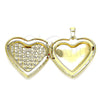 Dije Relicario 05.117.0031 Oro Laminado, Diseño de Corazón, Pulido, Tono Dorado