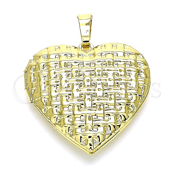 Dije Relicario 05.117.0031 Oro Laminado, Diseño de Corazón, Pulido, Tono Dorado