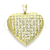 Dije Relicario 05.117.0031 Oro Laminado, Diseño de Corazón, Pulido, Tono Dorado