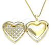 Collares con Dije 04.117.0038.18 Oro Laminado, Diseño de Corazón, Pulido, Tono Dorado (02 MM Thickness, 18 Inches Length)