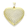 Dije Relicario 05.117.0032 Oro Laminado, Diseño de Corazón, Pulido, Tono Dorado