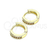 Argolla Huggie 02.210.0598.1.10 Oro Laminado, con Granate Micro Pave, Pulido, Tono Dorado