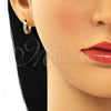 Argolla Huggie 02.210.0598.2.10 Oro Laminado, con Amatista Micro Pave, Pulido, Tono Dorado
