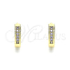 Argolla Huggie 02.210.0598.2.10 Oro Laminado, con Amatista Micro Pave, Pulido, Tono Dorado
