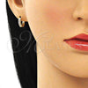 Argolla Huggie 02.210.0598.3.10 Oro Laminado, con Rosado Micro Pave, Pulido, Tono Dorado