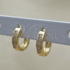 Argolla Huggie 02.210.0598.3.10 Oro Laminado, con Rosado Micro Pave, Pulido, Tono Dorado