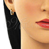 Argolla Huggie 02.210.0598.4.10 Oro Laminado, con Multicolor Micro Pave, Pulido, Tono Dorado