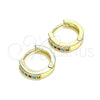 Argolla Huggie 02.210.0598.4.10 Oro Laminado, con Multicolor Micro Pave, Pulido, Tono Dorado